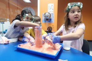 Students working on a science project