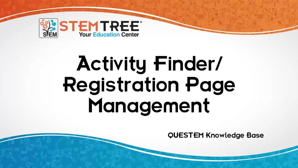 QUESTEM Activity Finder Registration Page